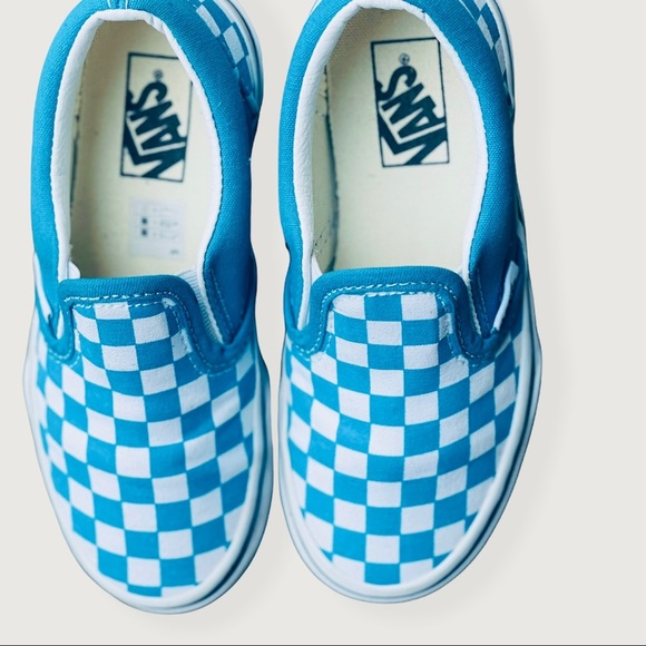 Vans checkerboard blue and white for kids - Picture 2 of 8